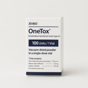 a white box with blue text